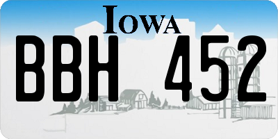 IA license plate BBH452