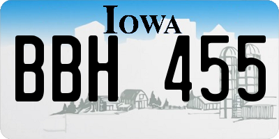 IA license plate BBH455
