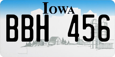 IA license plate BBH456