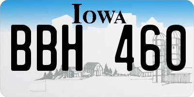 IA license plate BBH460