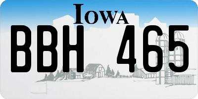 IA license plate BBH465