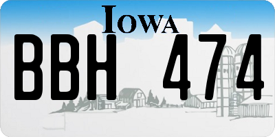 IA license plate BBH474