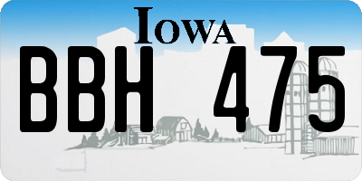 IA license plate BBH475