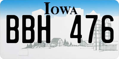 IA license plate BBH476