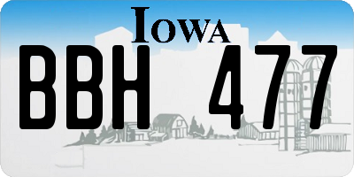 IA license plate BBH477