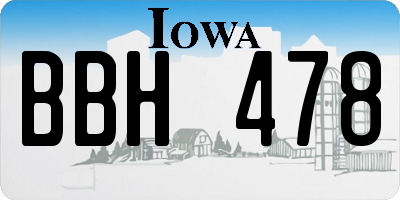 IA license plate BBH478