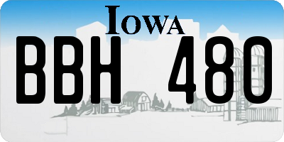 IA license plate BBH480