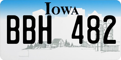 IA license plate BBH482