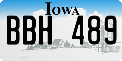IA license plate BBH489