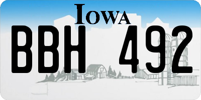 IA license plate BBH492