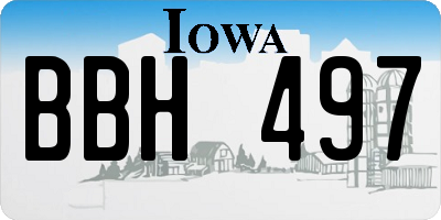 IA license plate BBH497