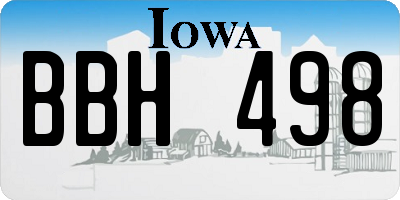 IA license plate BBH498
