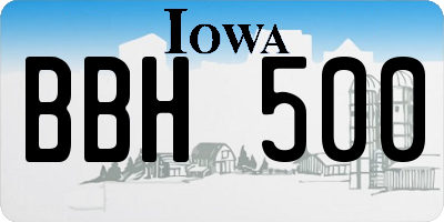 IA license plate BBH500