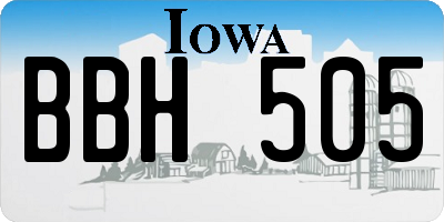 IA license plate BBH505