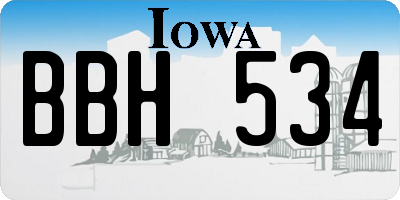 IA license plate BBH534