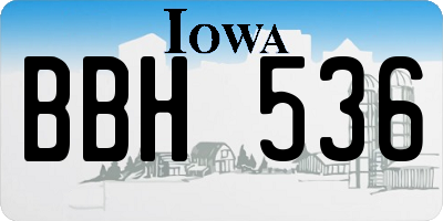 IA license plate BBH536