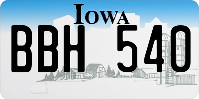 IA license plate BBH540