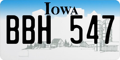 IA license plate BBH547