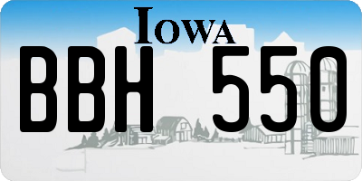 IA license plate BBH550