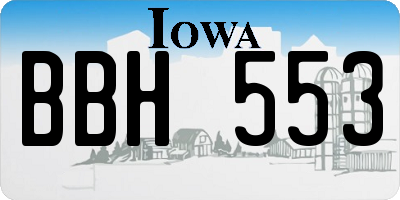 IA license plate BBH553