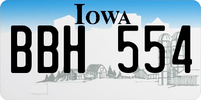 IA license plate BBH554