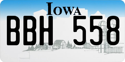 IA license plate BBH558