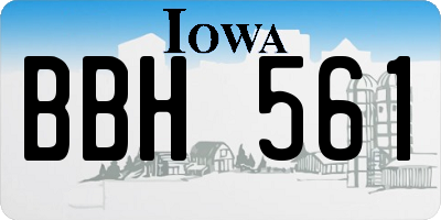 IA license plate BBH561