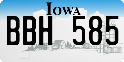 IA license plate BBH585