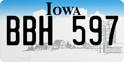 IA license plate BBH597