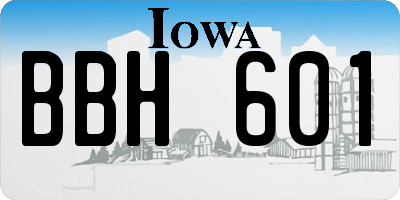 IA license plate BBH601
