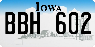IA license plate BBH602