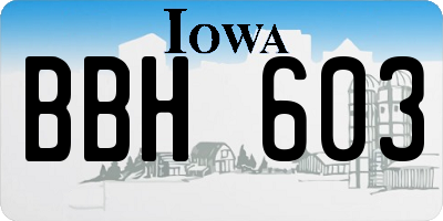 IA license plate BBH603