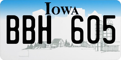 IA license plate BBH605