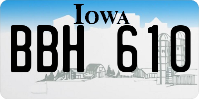 IA license plate BBH610