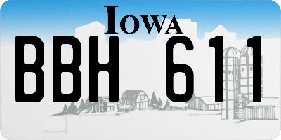 IA license plate BBH611