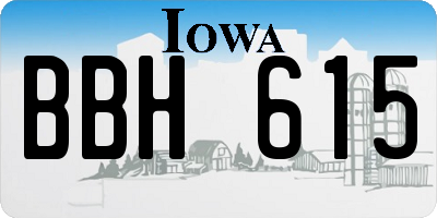 IA license plate BBH615