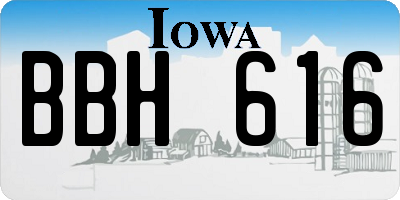 IA license plate BBH616