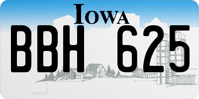 IA license plate BBH625