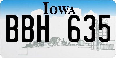 IA license plate BBH635