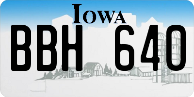 IA license plate BBH640