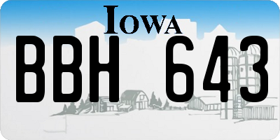 IA license plate BBH643