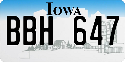 IA license plate BBH647