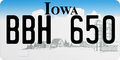 IA license plate BBH650