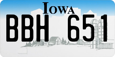 IA license plate BBH651