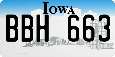 IA license plate BBH663