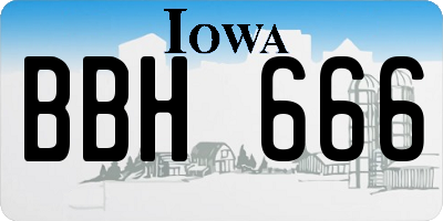 IA license plate BBH666