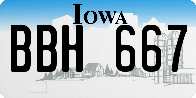 IA license plate BBH667
