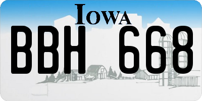 IA license plate BBH668