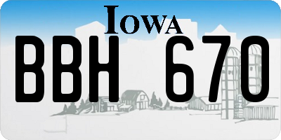 IA license plate BBH670