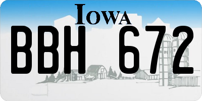 IA license plate BBH672